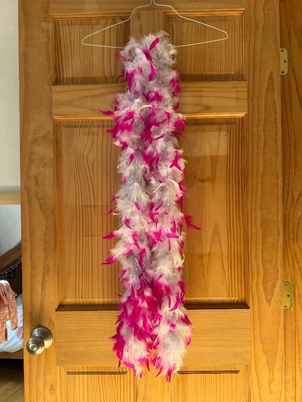 Feather Boa White Pink 70 Inches